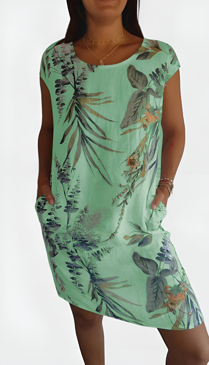 Pirevella | Casual Patterned Shift Dress with Pockets