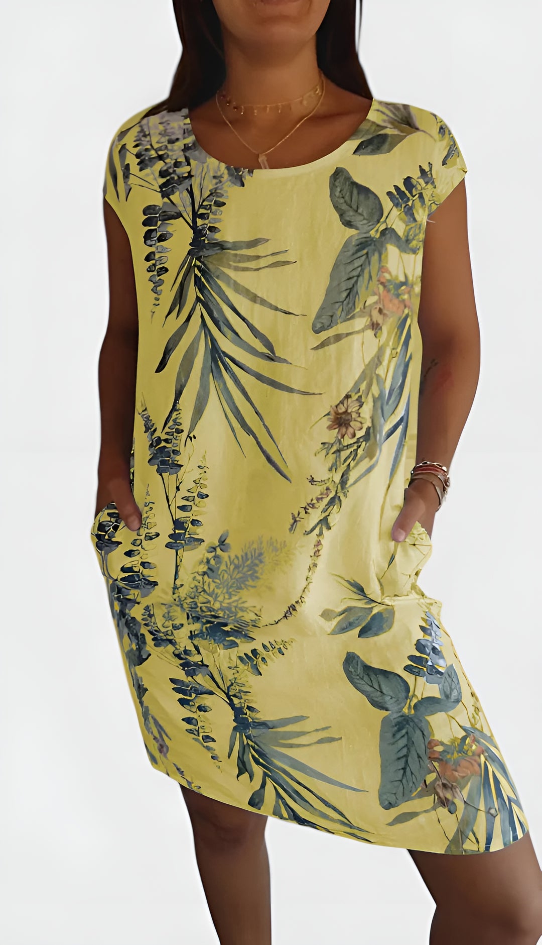 Pirevella | Casual Patterned Shift Dress with Pockets
