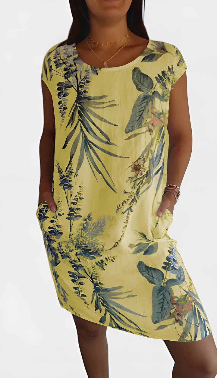 Pirevella | Casual Patterned Shift Dress with Pockets
