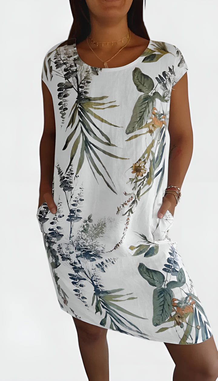 Pirevella | Casual Patterned Shift Dress with Pockets