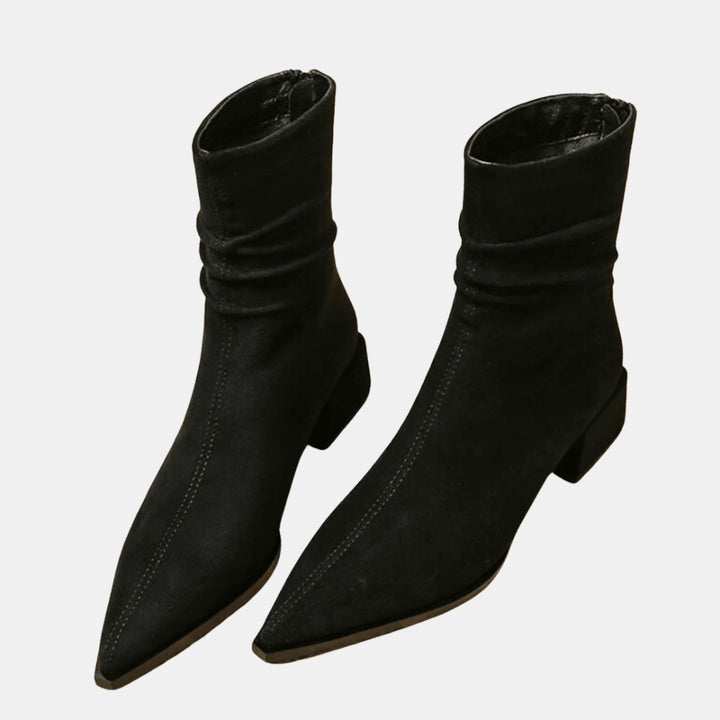 Pluma | Pointed Toe Ankle Boots with Slouch Detail