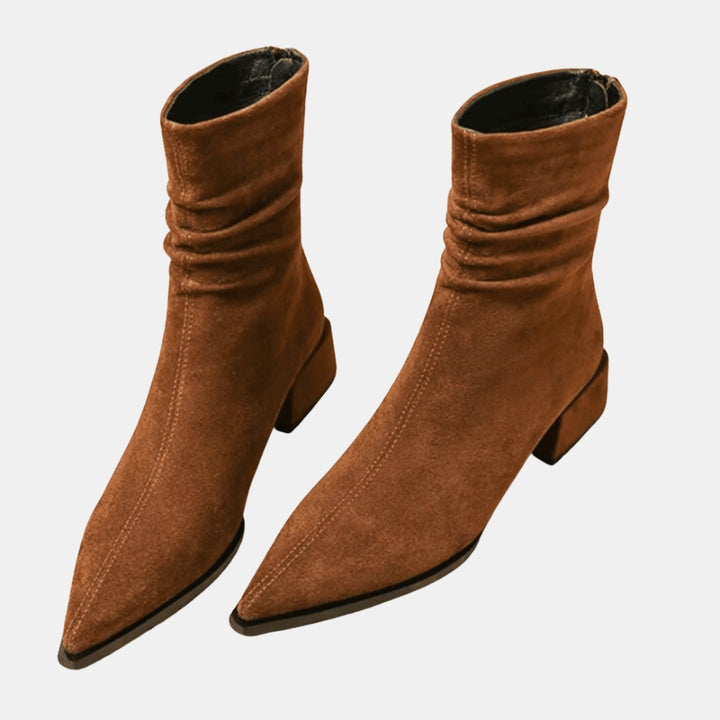 Pluma | Pointed Toe Ankle Boots with Slouch Detail