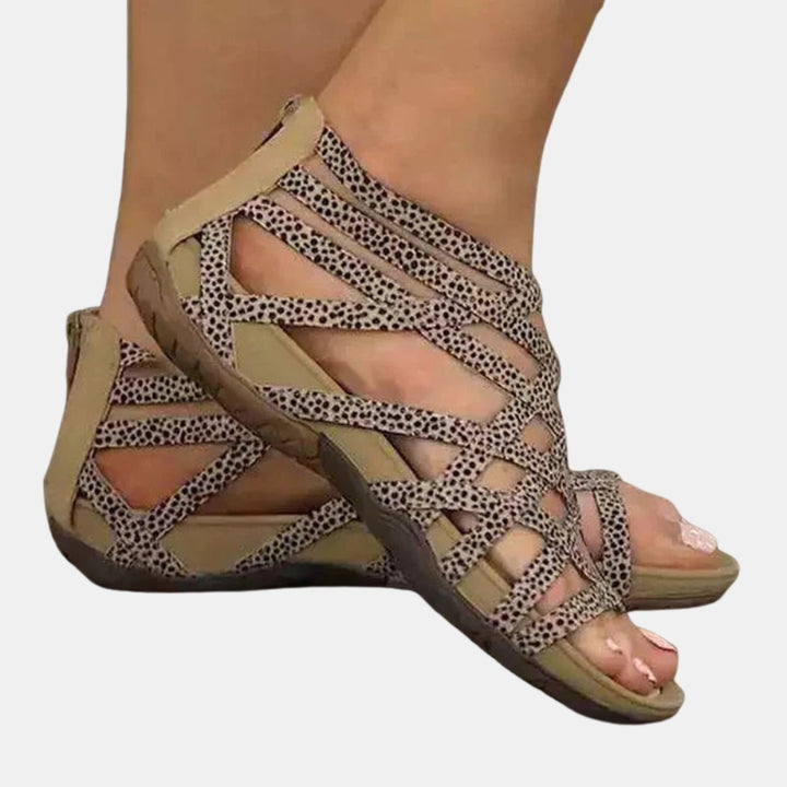 Racheal | Strappy Gladiator Sandals with Back Zipper