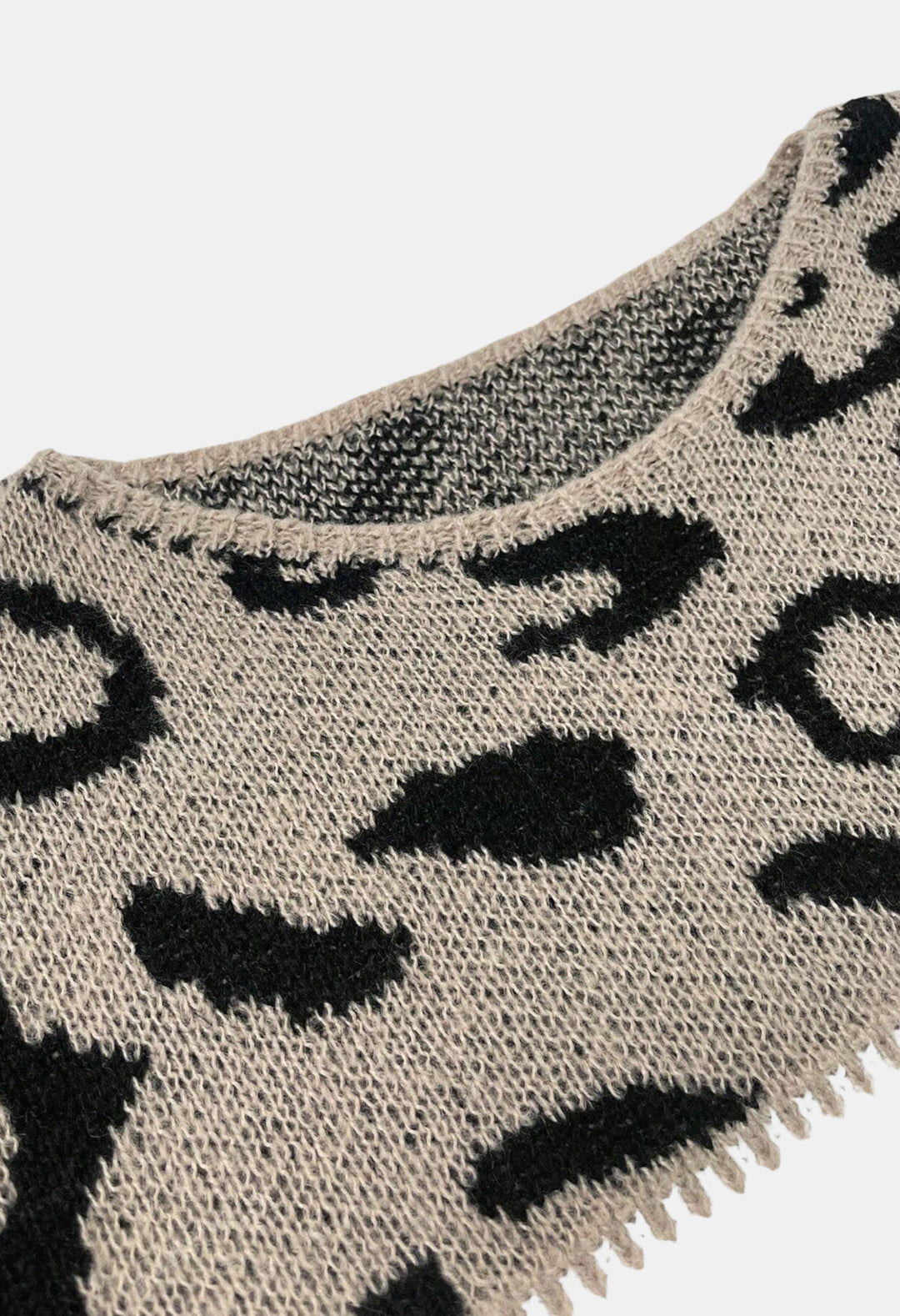 Raelyn | Leopard Contrast Panel Knit Sweater