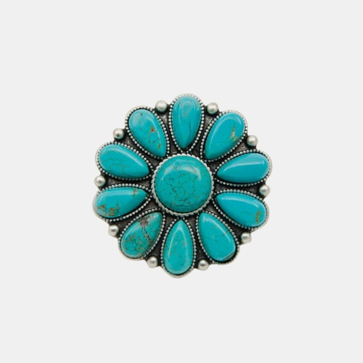 Rayna | Statement Floral Ring with Stone Detail