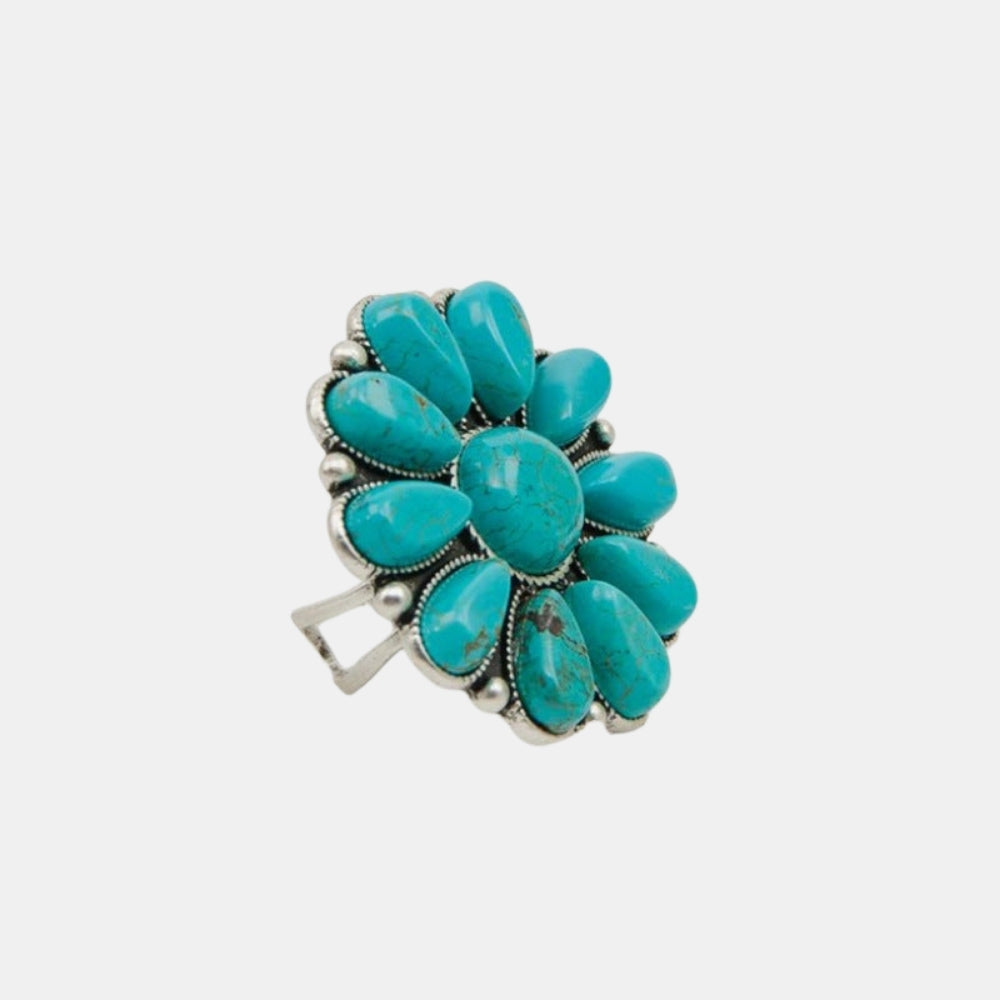 Rayna | Statement Floral Ring with Stone Detail