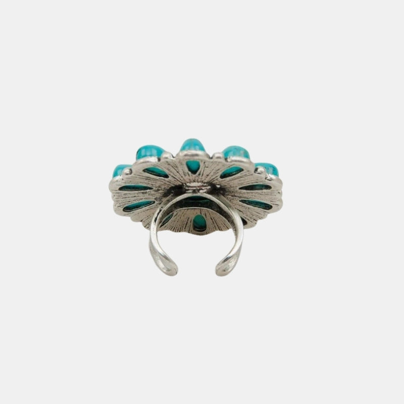 Rayna | Statement Floral Ring with Stone Detail