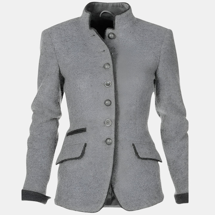 Raysyn | Structured Button Jacket with Stand Collar