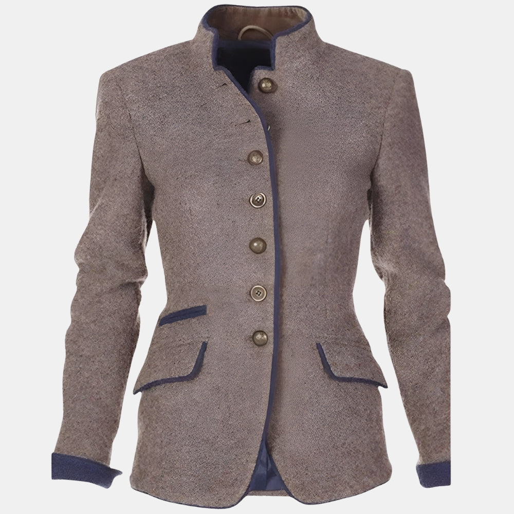 Raysyn | Structured Button Jacket with Stand Collar