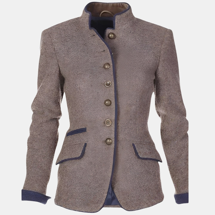 Raysyn | Structured Button Jacket with Stand Collar