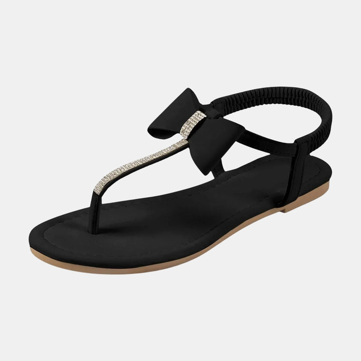 Rhoswen | Thong Flat Sandals with Bow Detail