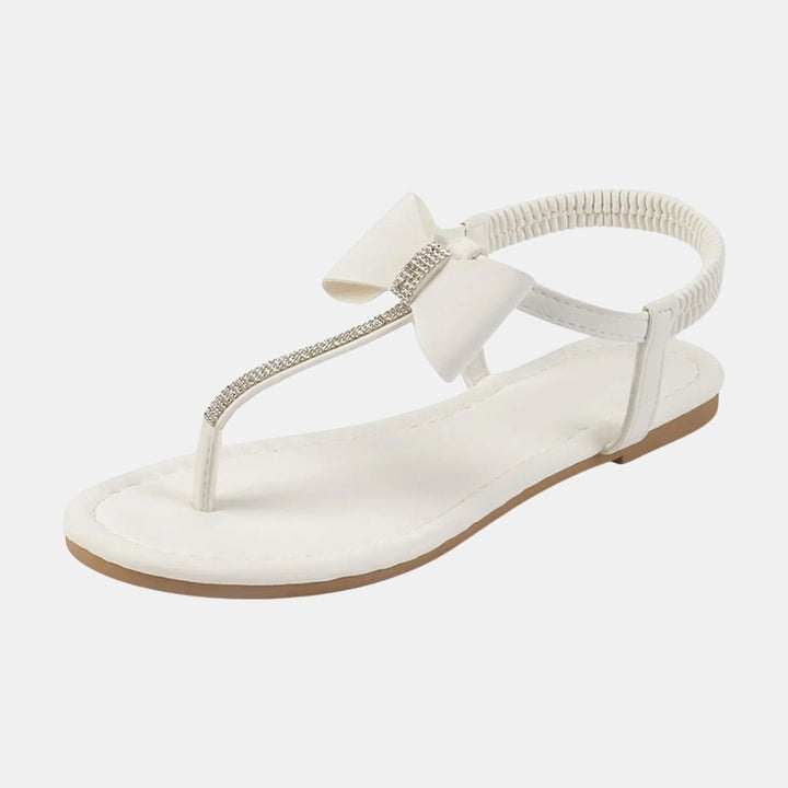 Rhoswen | Thong Flat Sandals with Bow Detail