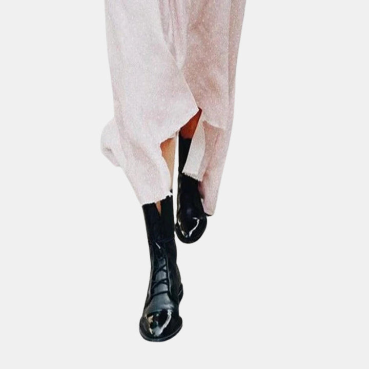Rilla | Classic Lace Up Ankle Boots with Cap Toe