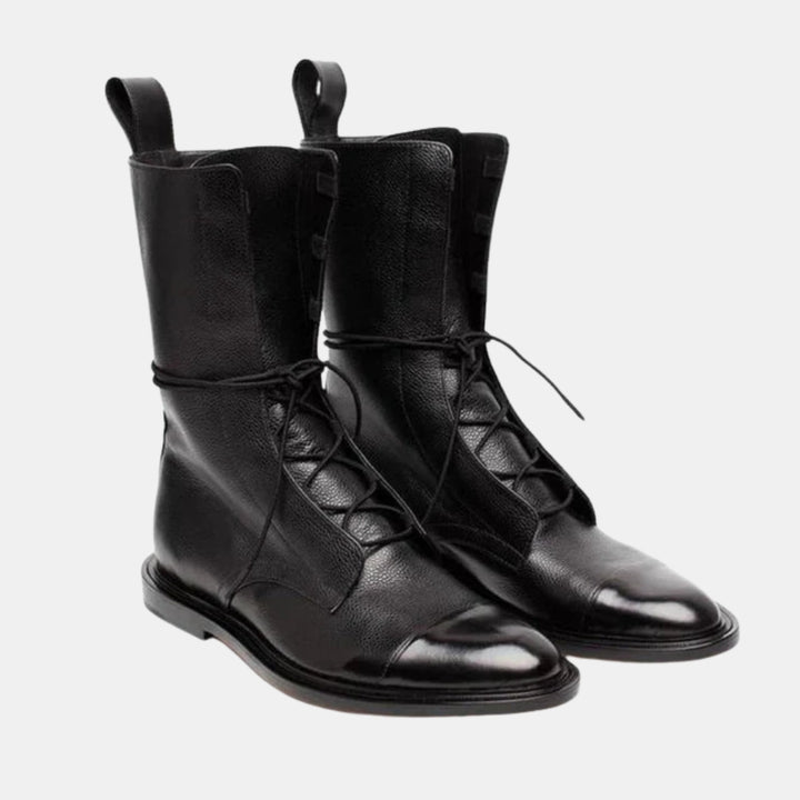 Rilla | Classic Lace Up Ankle Boots with Cap Toe