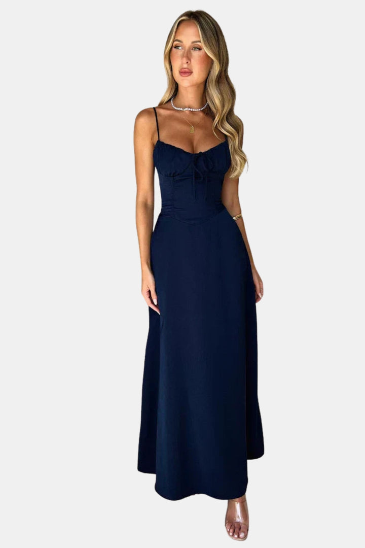 Rirevzora | Wedding Guest Elegant Maxi Dress with Spaghetti Straps