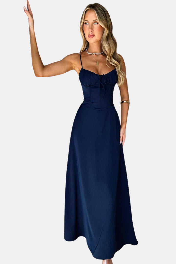Rirevzora | Wedding Guest Elegant Maxi Dress with Spaghetti Straps