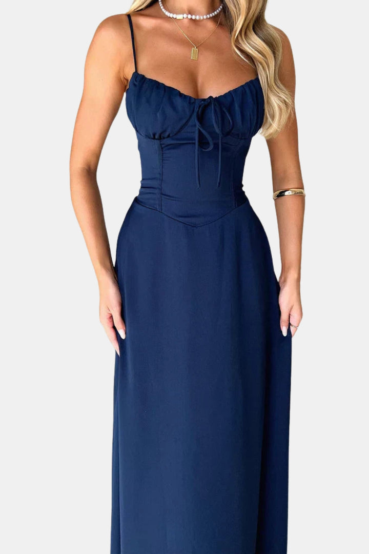 Rirevzora | Wedding Guest Elegant Maxi Dress with Spaghetti Straps