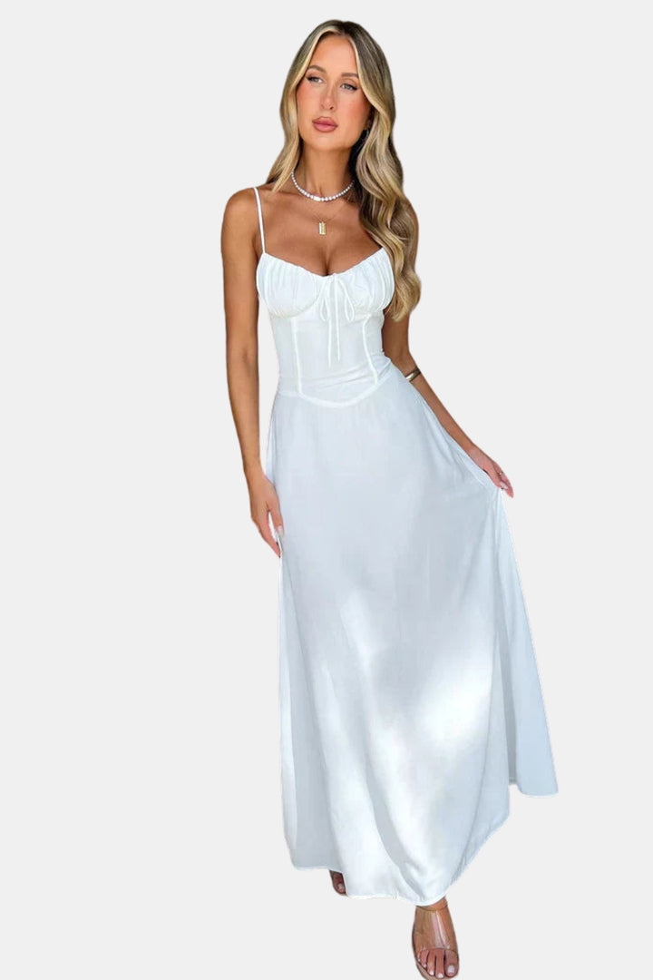 Rirevzora | Wedding Guest Elegant Maxi Dress with Spaghetti Straps