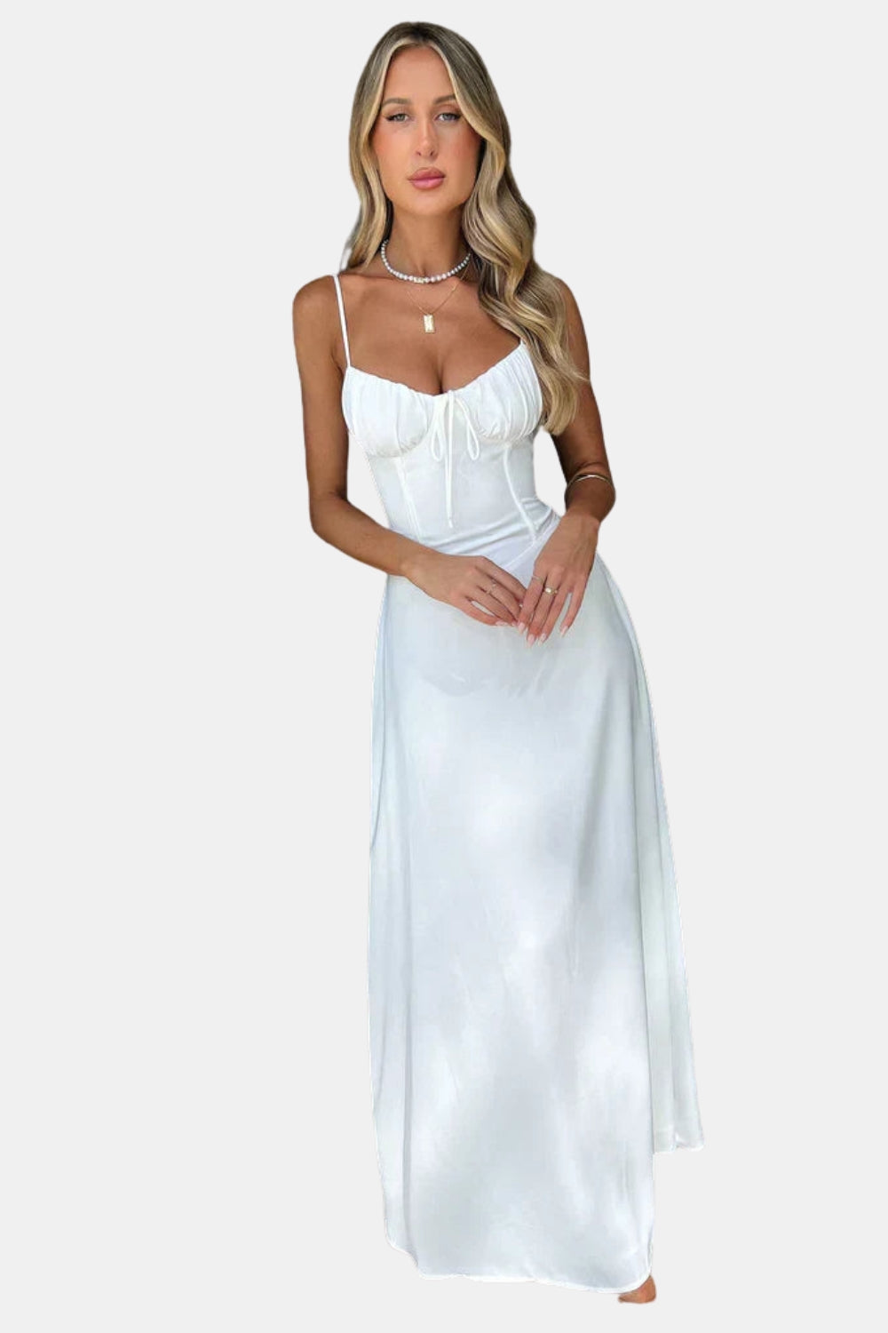 Rirevzora | Wedding Guest Elegant Maxi Dress with Spaghetti Straps