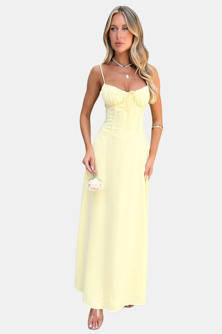 Rirevzora | Wedding Guest Elegant Maxi Dress with Spaghetti Straps