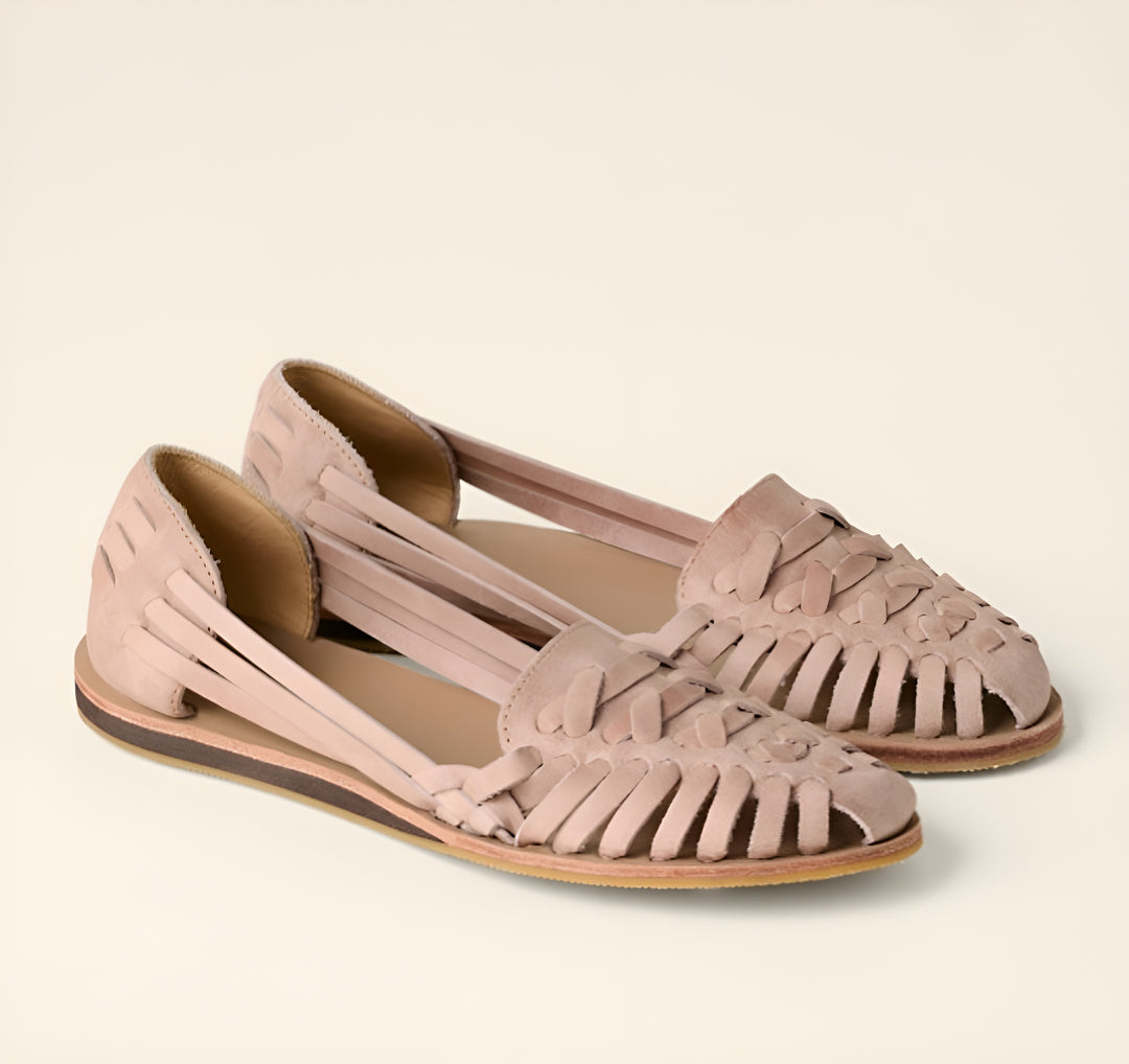 Romilda | Woven Closed Toe Flats with Cutout Sides