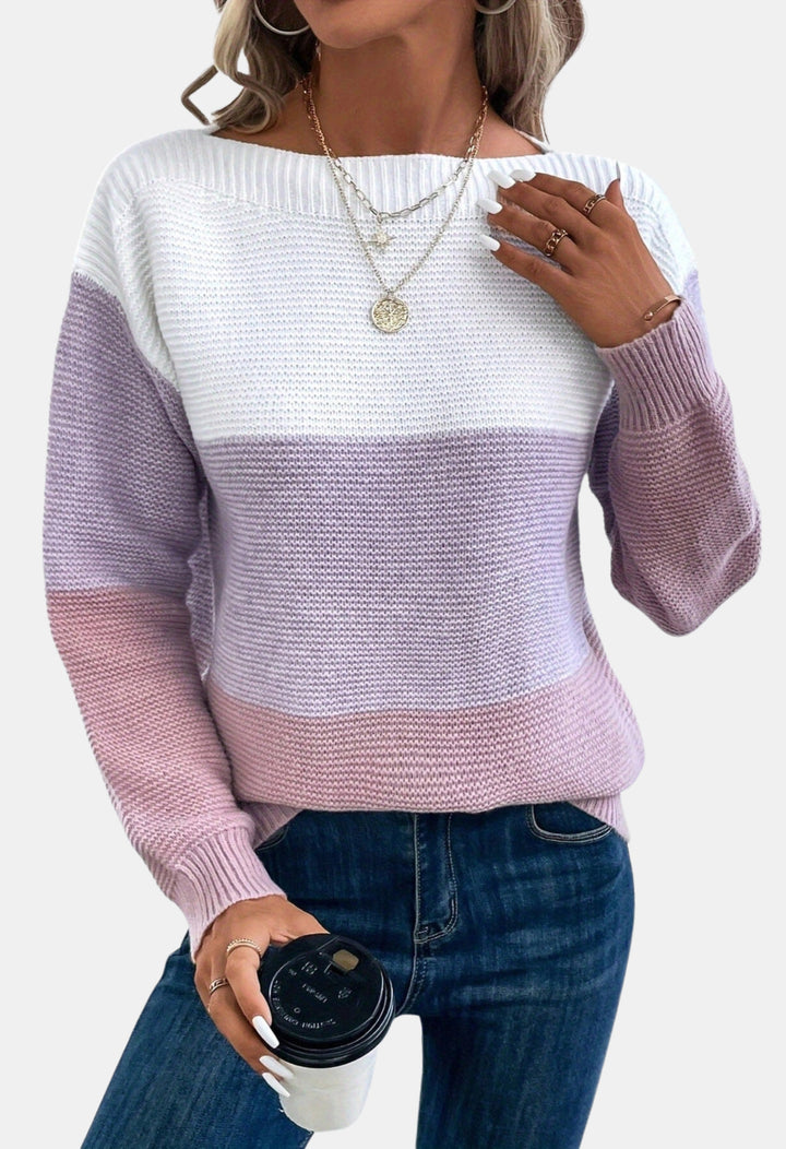Rory | Color Block Ribbed Knit Sweater