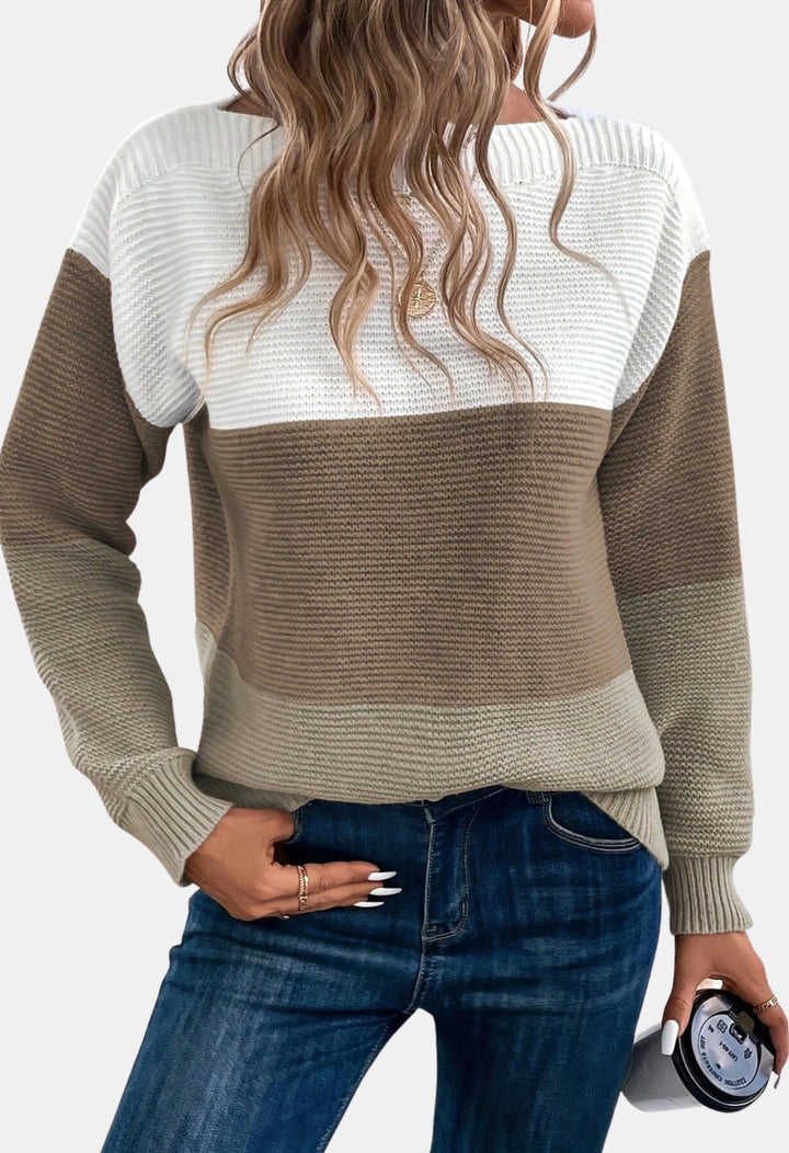 Rory | Color Block Ribbed Knit Sweater