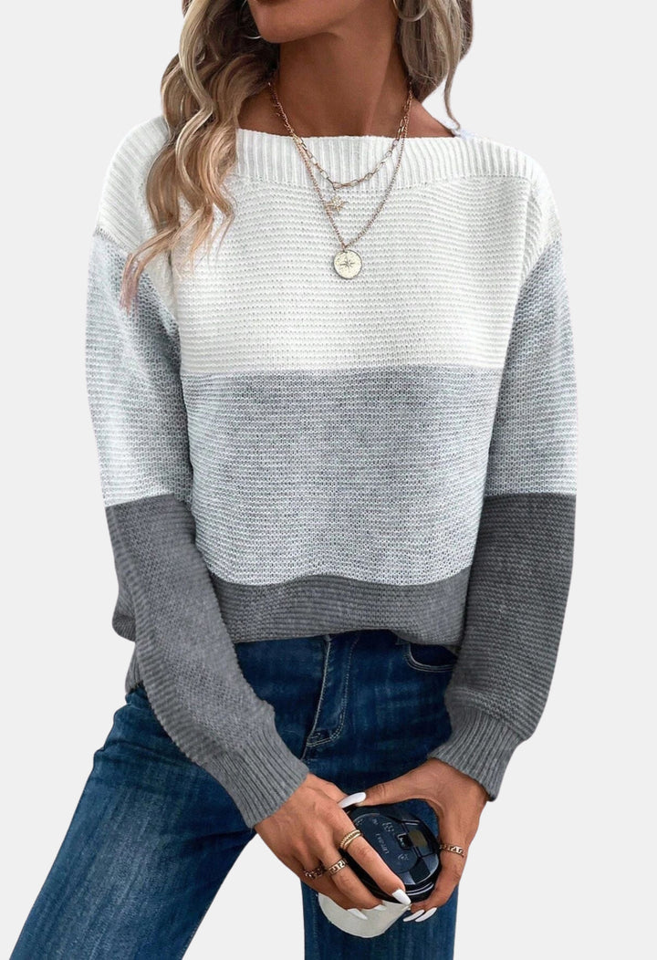 Rory | Color Block Ribbed Knit Sweater