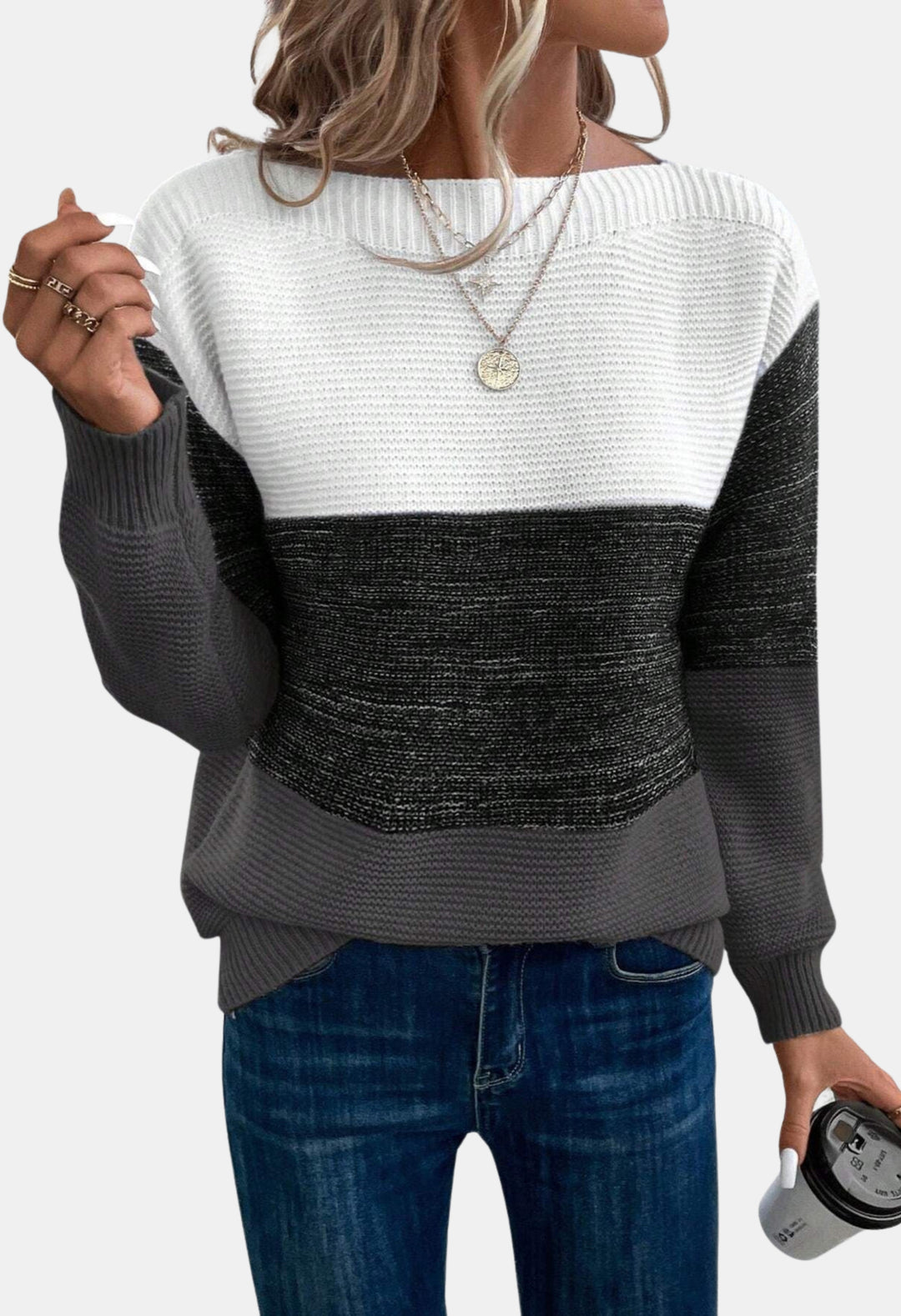 Rory | Color Block Ribbed Knit Sweater