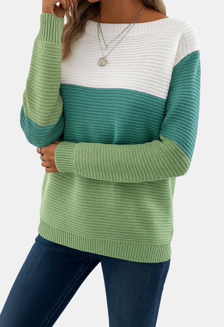 Rory | Color Block Ribbed Knit Sweater