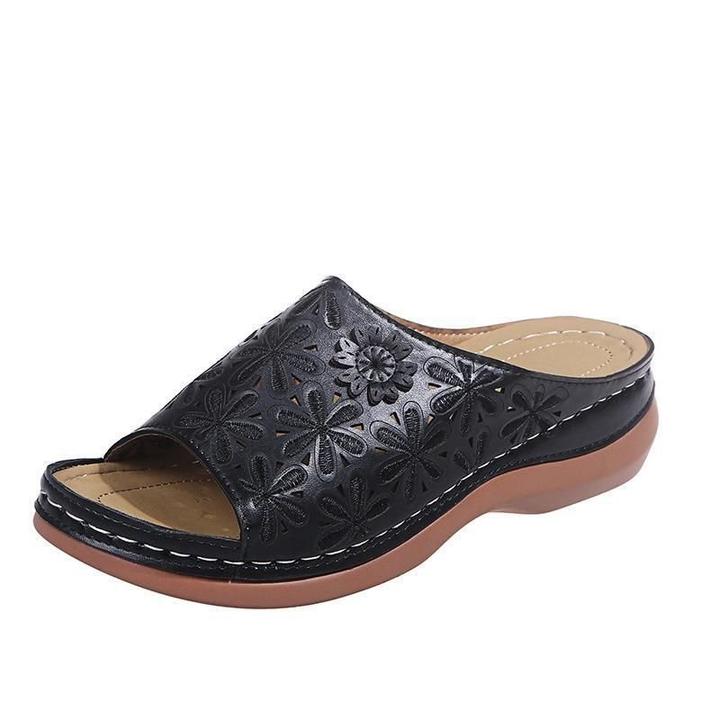 Rosalie | Slide Sandals with Cutout Floral Detail