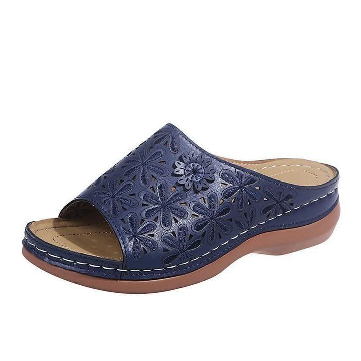 Rosalie | Slide Sandals with Cutout Floral Detail