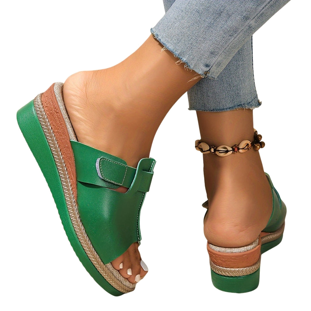 Rosaline | Platform Slide Sandals with Cutout Upper