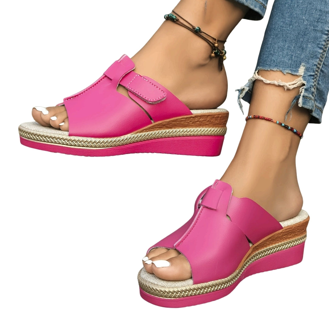 Rosaline | Platform Slide Sandals with Cutout Upper