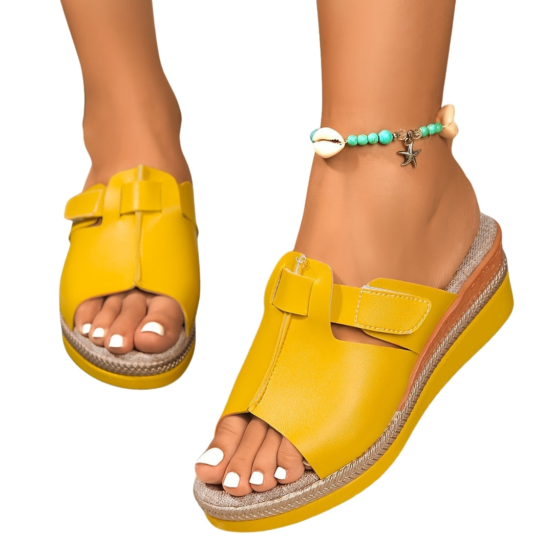 Rosaline | Platform Slide Sandals with Cutout Upper
