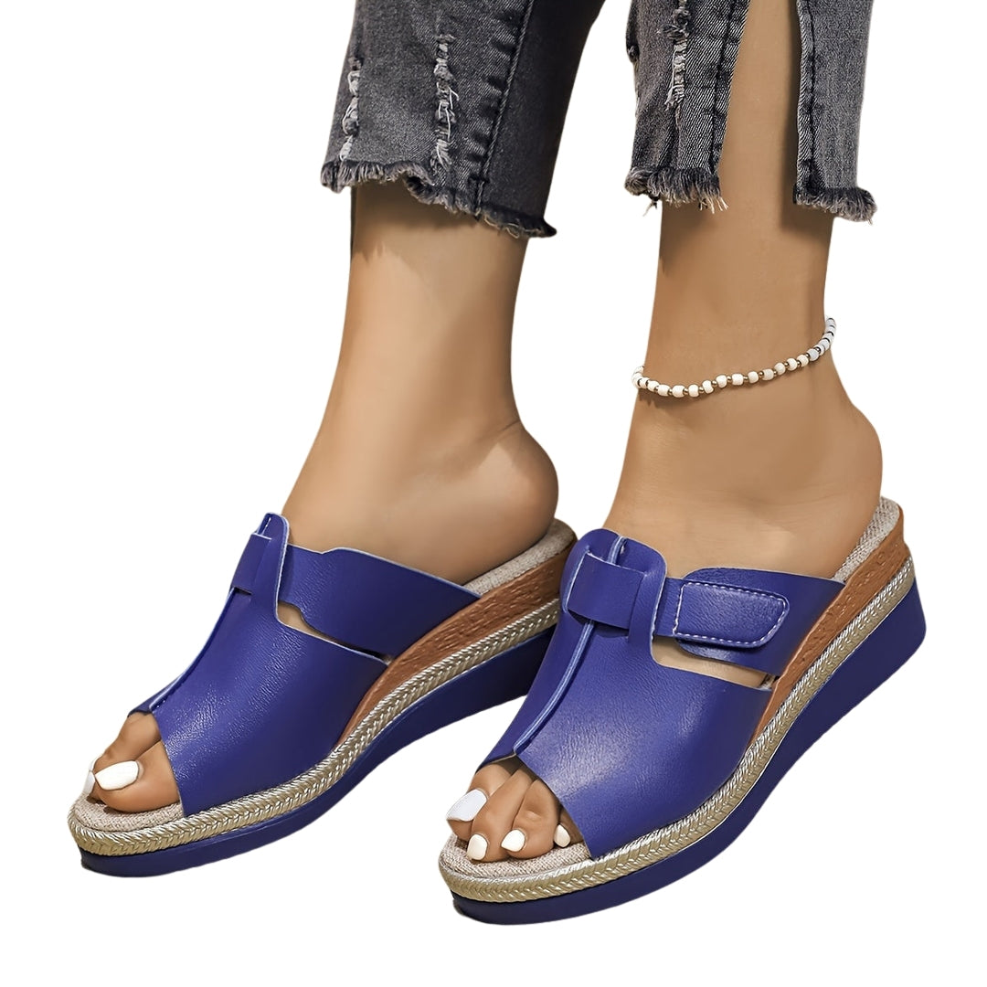 Rosaline | Platform Slide Sandals with Cutout Upper