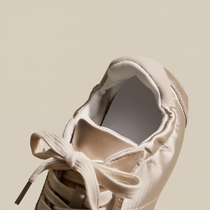 Delaney | Satin Lace Up Sneakers with Minimal Design