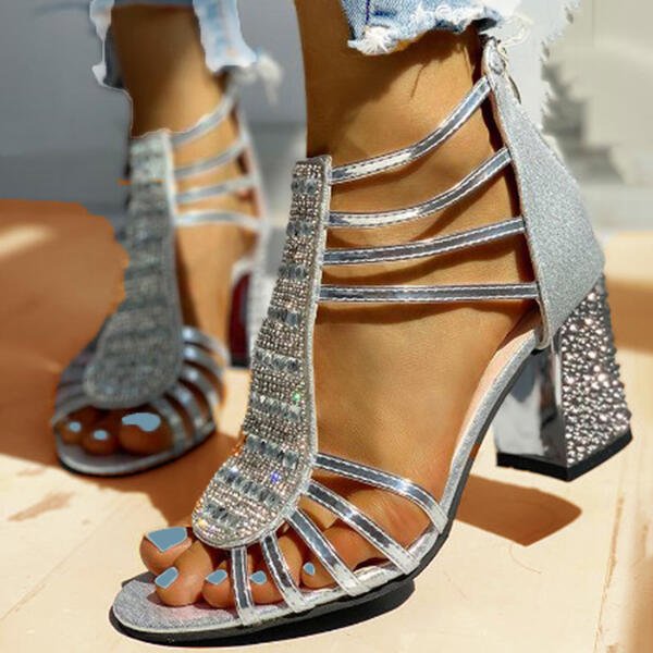 Rowan | Sparkle Block Heel Sandals