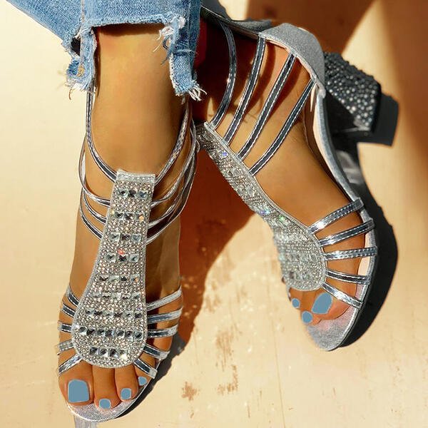 Rowan | Sparkle Block Heel Sandals