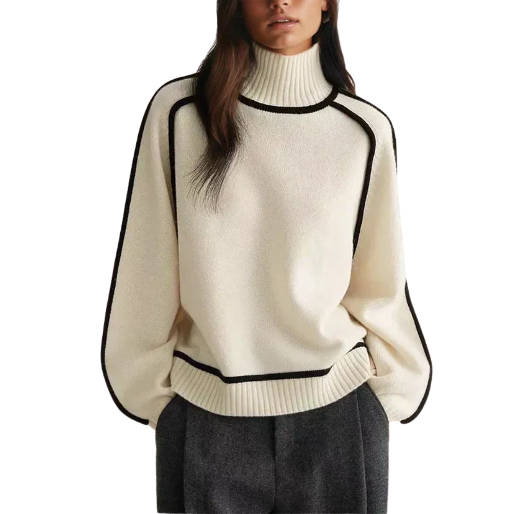 Rylie | Refined Turtleneck Sweater with Contrast Trim