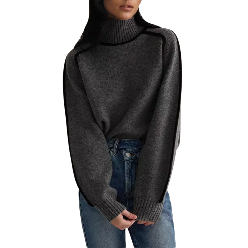 Rylie | Refined Turtleneck Sweater with Contrast Trim