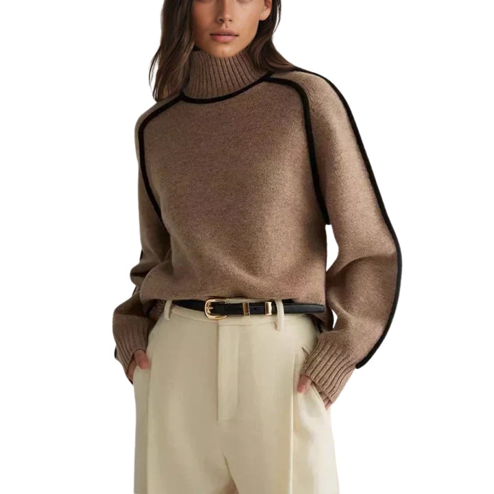 Rylie | Refined Turtleneck Sweater with Contrast Trim