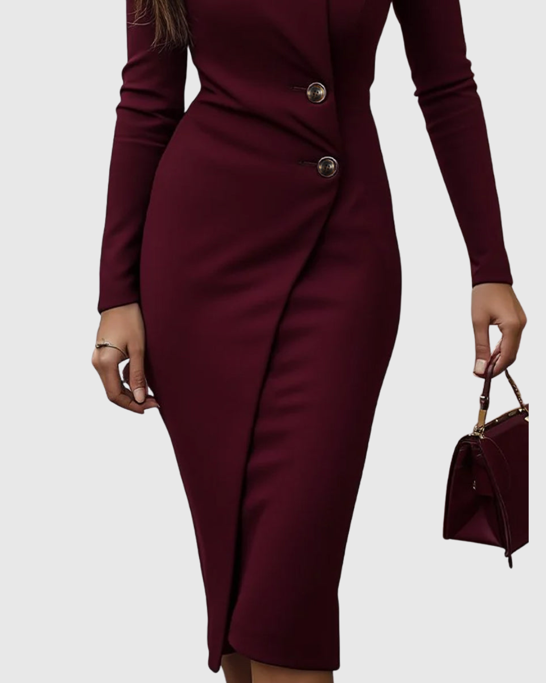 Ryloria | Structured Wrap-Front Midi Dress