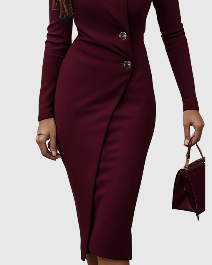 Ryloria | Structured Wrap-Front Midi Dress