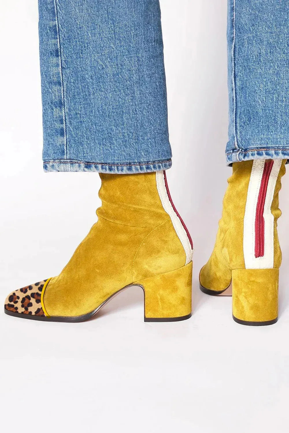 Samira | Square Toe Ankle Boots with Block Heel