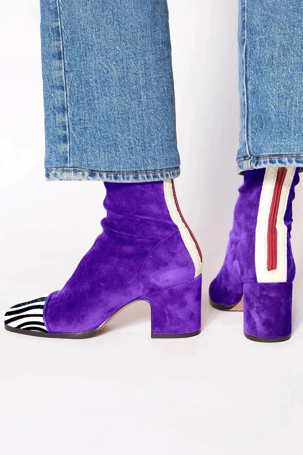 Samira | Square Toe Ankle Boots with Block Heel