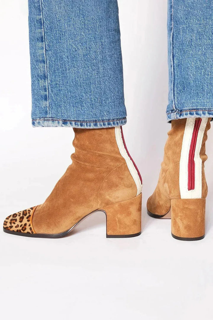 Samira | Square Toe Ankle Boots with Block Heel