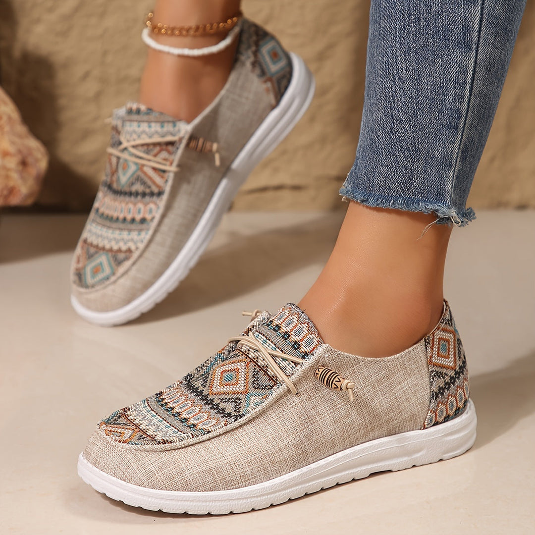 Savannah | Casual Slip On Shoes with Pattern Detail