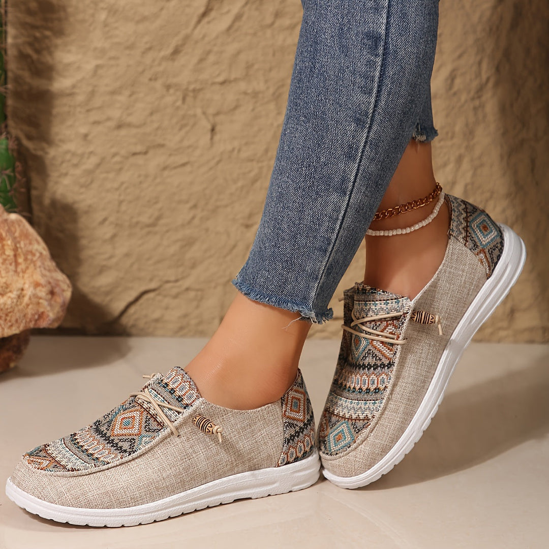 Savannah | Casual Slip On Shoes with Pattern Detail