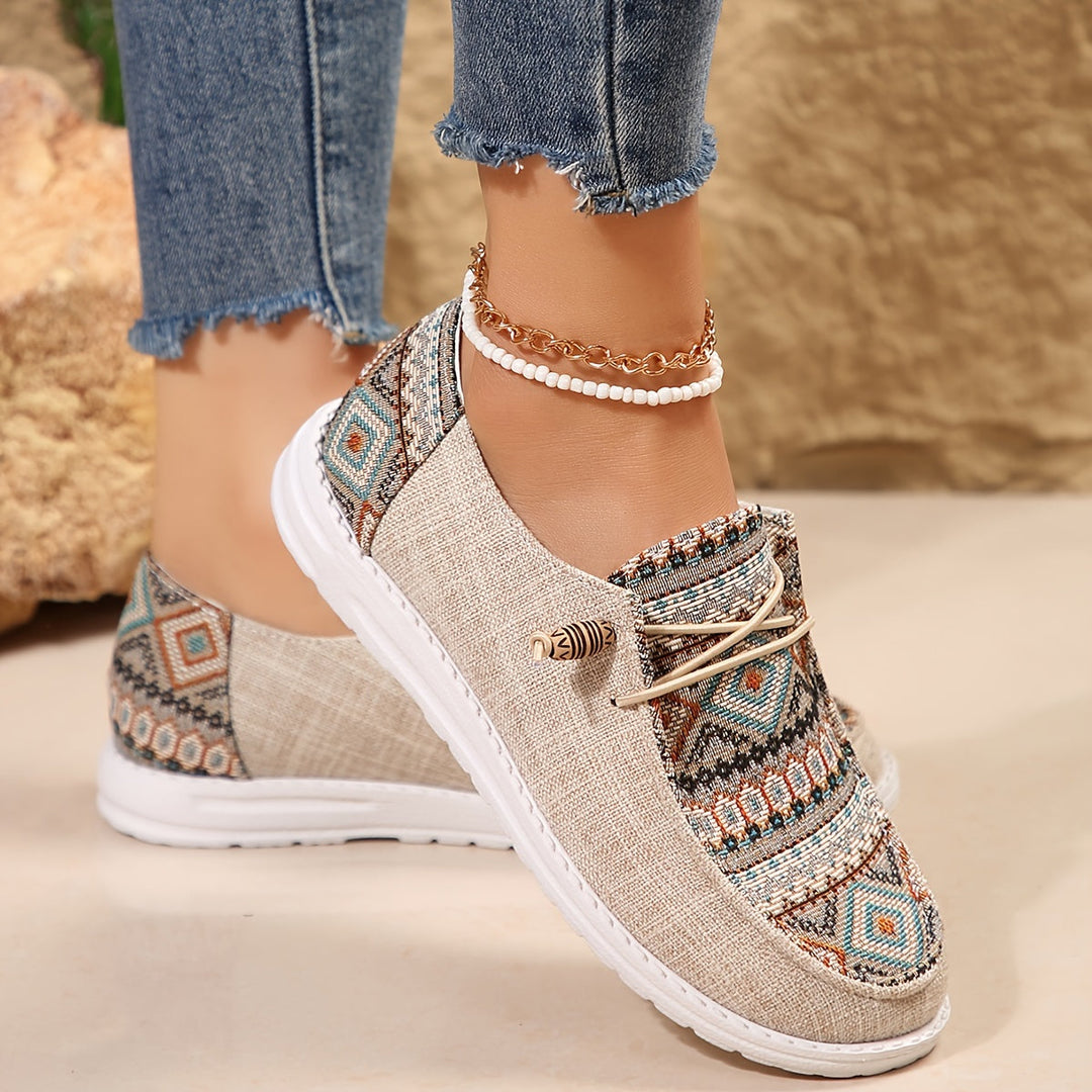 Savannah | Casual Slip On Shoes with Pattern Detail